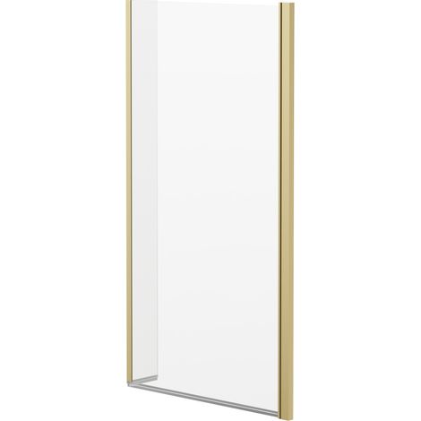 Loire Colore Brushed Brass 805mm Hinged L Shaped Bath Shower Screen (1/5)