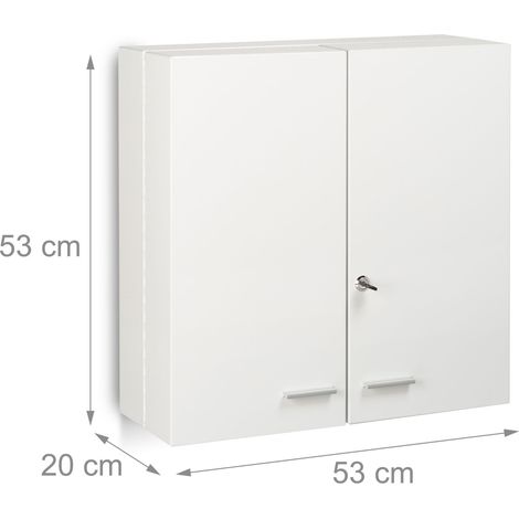 Armoire à pharmacie sécurisée moderne salle de bain 11 compartiments 120 x 60 x 30 cm en métal blanc (1/4)