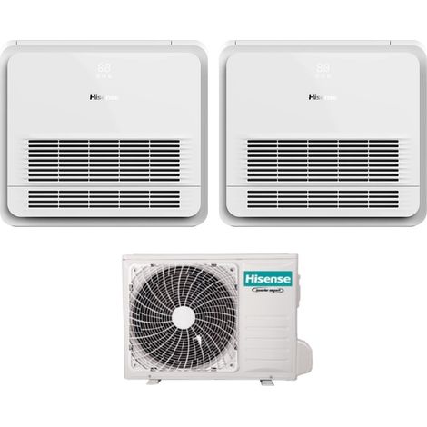 Hisense Doble Consola Split 9+9 Aire Acondicionado con 2AMW35U4RGC R-32 Wi-Fi Control Remoto Serie Opcional Incluido 9000+9000