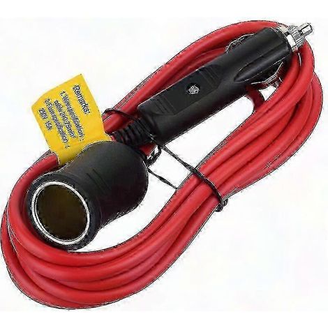 Cordon de prolongation robuste 12V/24V, 3,6 m avec prise allume-cigare, modèle 10, pour usage intensif et véhicules. (1/5)