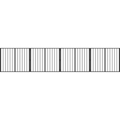 Dog Gate 4 pcs Black 100 x 80 cm Galvanised Steel vidaXL