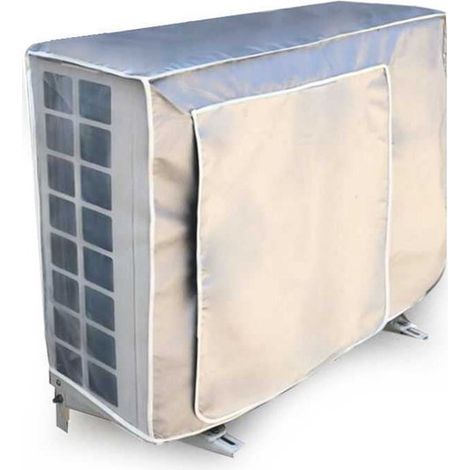 Housse argentée imperméable et résistante aux UV pour climatiseur extérieur (90 x 30 x 60 cm). (1/5)