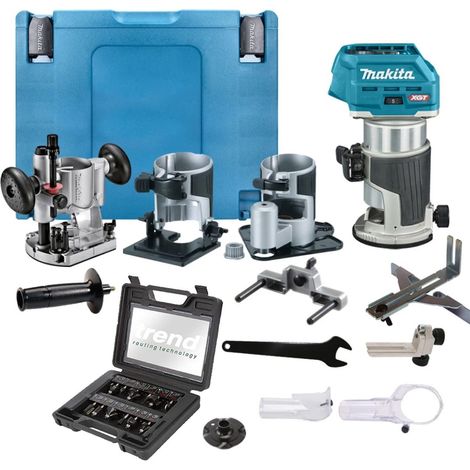 Makita RT001GZ16 40V Cordless Brushless Router Trimmer + Plunge Base + Trend Set