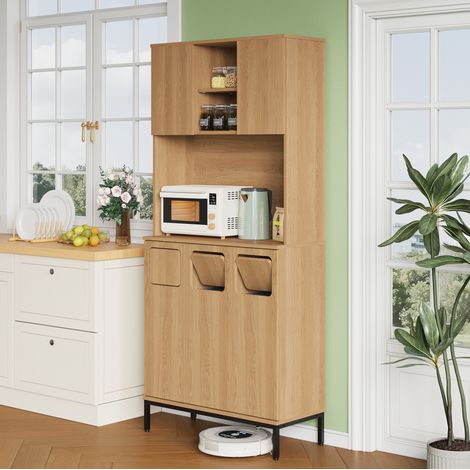 Küchenschrank mit Mülltrennung 80x35x181 cm MDF OKMYHOME (1/5)
