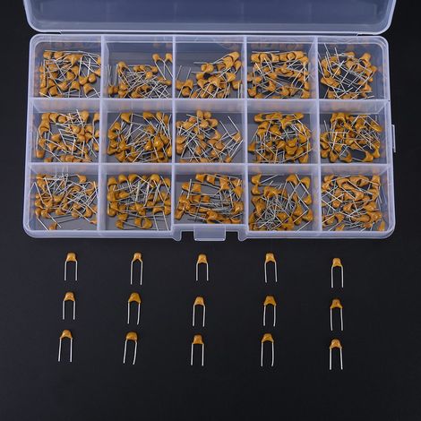Sortiment mit 450 mehrlagigen Keramikkondensatoren (15 Werte, 10 pF – 100 nF) inklusive Gehäuse (1/5)