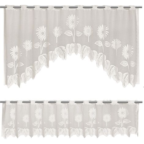 Rideaux demi-transparents en dentelle, 2-Demi-curta tournesol (1/2)