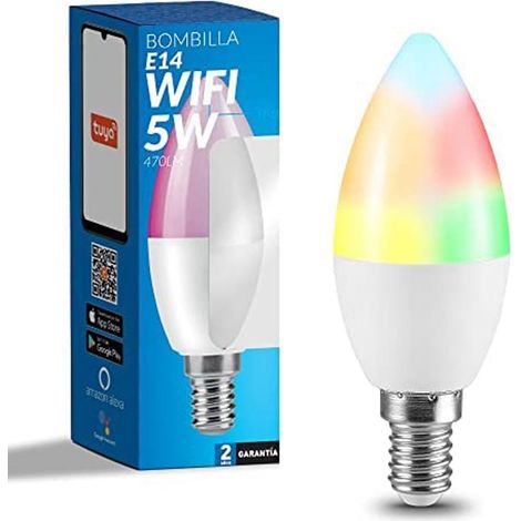 Ampoule LED Intelligente WiFi E14 Bougie, pas besoin de Hub, [Smarthome], Dimmable, 6W 600LM, RGB (1/5)