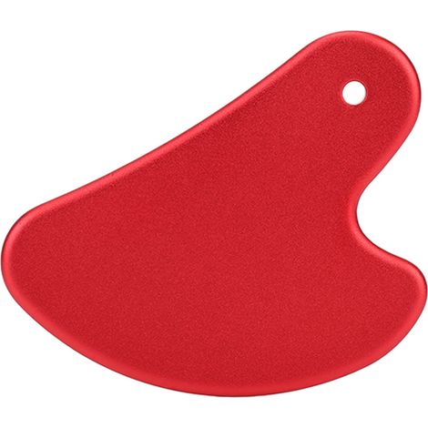 Aluminium Gua Sha plaque de raclage pour circulation sanguine, beauté visage et corps, outil en alliage métallique rouge. (1/5)