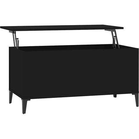 Maison Exclusive - Mesa de centro madera contrachapada negro 90x4 (1/5)