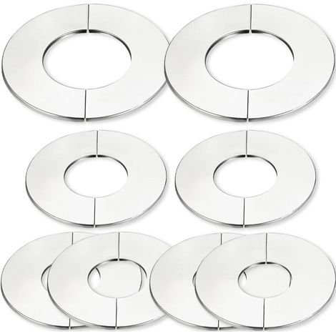 8 Rosace Robinet Acier Inoxydable Chromé, Plate Basse Pour Douche, Cuisine Salle De Bain