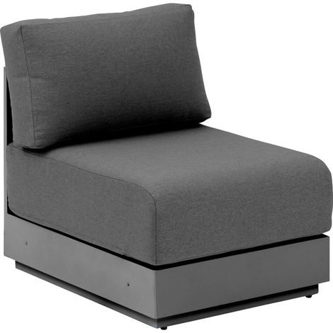 Hesperide – Chauffeuse de jardin en aluminium traité époxy – Coussins déperlant et déhoussables – Pieds ajustables pour stabilité – Design contemporain (1/4)