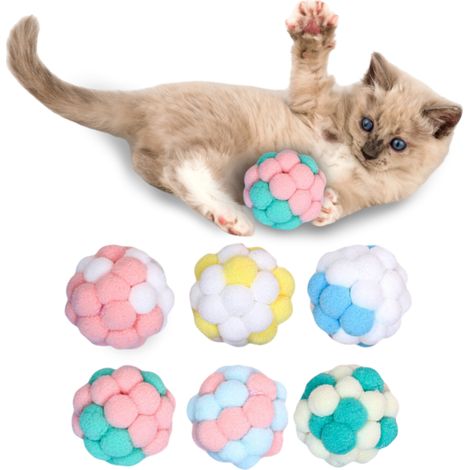 Plüschtier für Katze, Ball, 4,6 cm – 6 Stück