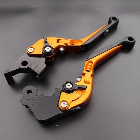 Poignées de frein en alliage d'aluminium modifiées pour motos MOTO GUZZI V7classic 08-22 ans (téléviseur pliable orange) (1/5)