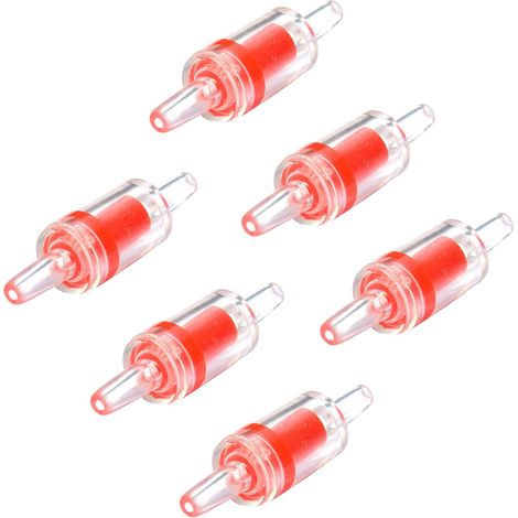 Clapet Anti-retour - Pompe À Air Aquarium - Flexible 4 mm - Plastique Rigide - Rouge - Lot De 10