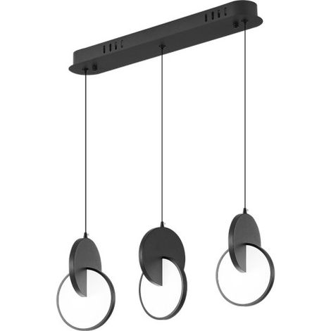 Regleta colgante carlota 3l negro 51w 6500k 7140lm regx54x18cm