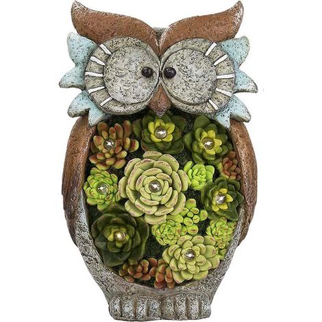 Décoration Jardin Statue Animaux, Lumière Solaire Hibou en Résine à Énergie Solaire,Lampe Lumineuse Figurine Animale, Chouette Ornements Extérieur, pour Cour Pelouse Entrée Noël Cadeau