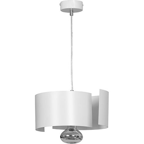 Sospensione Moderna 1 Luce Vixon In Acciao Bianco E Cromo (1/5)