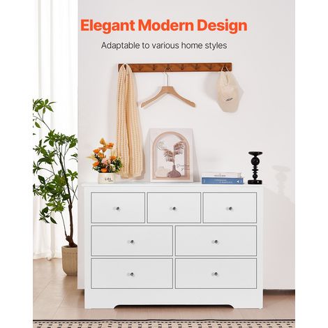 Commode 7 tiroirs, meuble de rangement en bois avec système coulissant et anti-basculement, style minimaliste moderne, meuble TV de… (1/5)