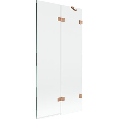 Mexen Lunar Duschwand 2-flügelig rechts 90 x 150 cm, transparent, gebürstetes Kupfer - 897-090-100-65-00-P (1/5)