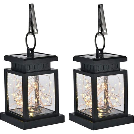 2pièces Lampe Exterieure Solaire Led Vintage Etanche Luminaire Decoratif Pour Jardin Cour Pelouse (1/5)