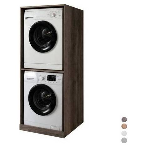 MEUBLE DE SALON PORTE LAVE-LINGE SÈCHE-LINGE Dimensions : 70 x 70 x H 174 cm Orme blanc