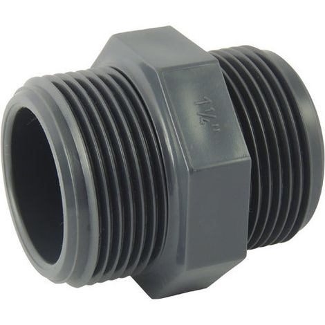 Mamelon mâle / mâle en PVC à visser 3/4''