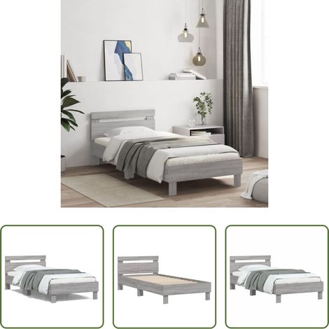 Cadre de lit - Cadre de lit sans matelas avec tête de lit 100x200 cm (1/5)