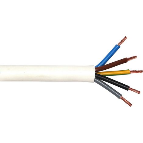 Herdanschlusskabel H05VV-F 5 x 2,5 - 1,5 Meter, weiß Kabel & Leitungen