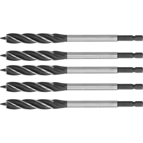 Lot de 5 forets à pointe de centrage pour le travail du bois, outil de perçage à 4 cannelures, fournitures industrielles, alésage 12 mm (1/5)