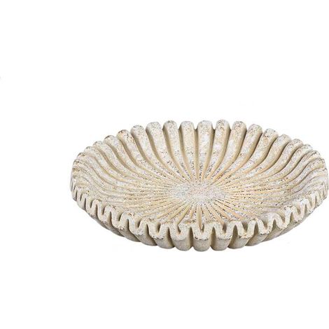 Bol rond rayé ciment crème 30cm (1/2)