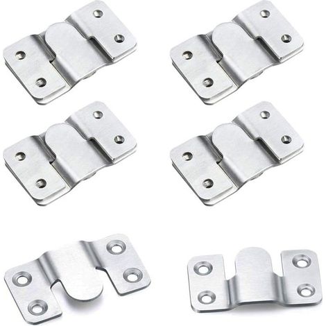 10 Pièces Support Montage Dissimulé de Meubles Embarqué Interverrouillage Pendaison, Boucle Quincaillerie Murale en Acier Inoxydable (1/5)