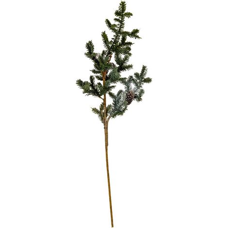 Woodland Pine Tall Stem with Pinecones - Plastic - H90 cm - Green