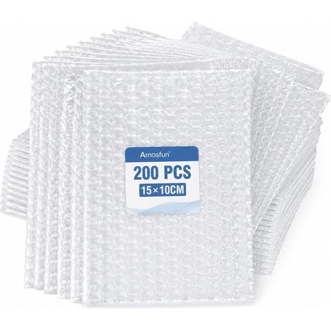 Pack of 200 Transparent Bubble Bags PE 10 x 15 cm for Parcel (1/5)