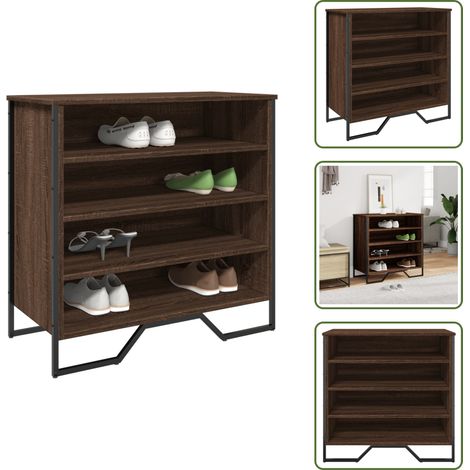 vidaXL Schuhregal Braun Eichen-Optik 80x38x78 cm Holzwerkstoff