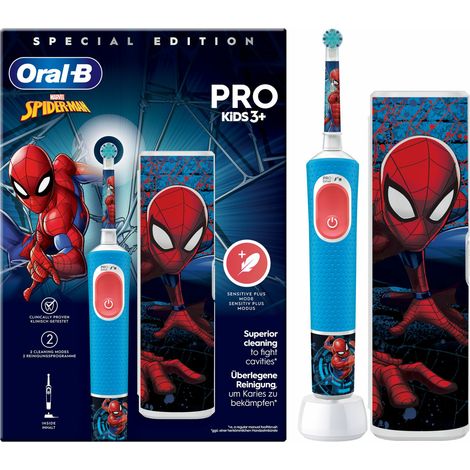 Oral-B Vitality Pro Kids Spiderman Bambino Spazzolino rotante-oscillante Blu, Rosso (1/4)