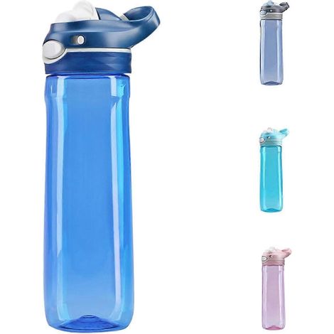 Bouteille d'eau bleue de 770 ml (26 oz) sans BPA, ouverture d'une seule main, hydratation rapide, idéale pour le sport et le fitness (hommes et femmes), fermeture à crochet portable (1/4)
