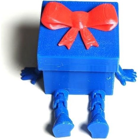 Boîte-Cadeau De Noël - Boîte De Rangement Articulée En 3D - 6,5 cm - Rouge Et Bleu (1/2)