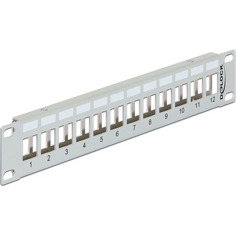 Keystone 10 Patchpanel 12 Port Metall grau Delock