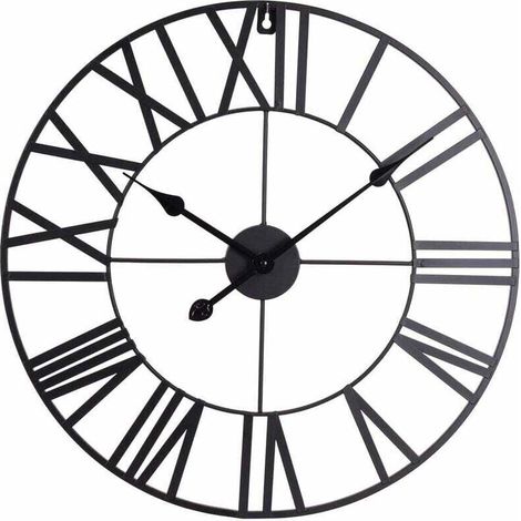 Vintage-Metalluhr mit römischen Ziffern, Ø 47 cm (1/3)