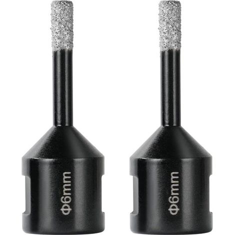 Forets Diamant, 2Pièces 6mm Meche a Carrelage avec Filetage M14, Cloche Carrelage pour Carrelage en Porcelaine, Grès, Céramique, Marbre, Granit, Convient aux Meuleuses d'Angle (1/5)
