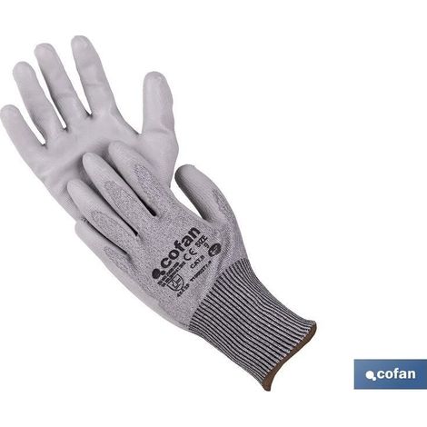 Pack 12 unidades guante anticorte impregnado PU gris T-11