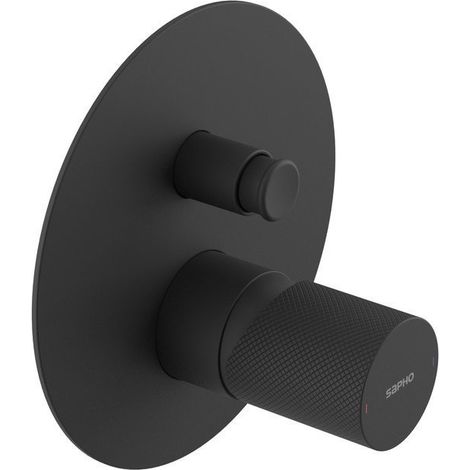 Sapho Ultratap - Mitigeur encastré 2 sorties, avec corps d’encastrement, noir mat UT042TB (1/2)