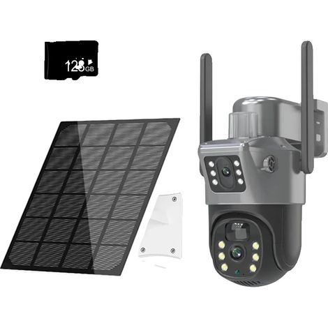 Caméra solaire PTZ, résolution 8MP, vision nocturne jusqu'à 30m (1/2)