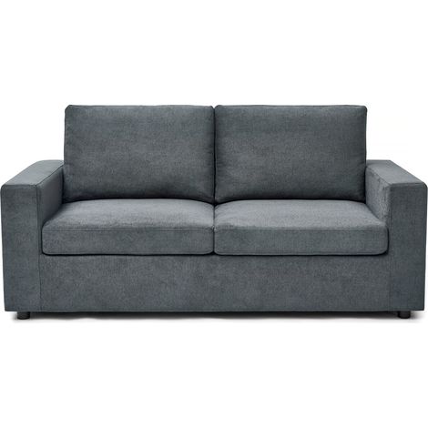 Habitat Et Jardin – Canapé convertible express 3 places – Couchage 140 cm – Tissu gris – Structure robuste – Dimensions 185 x 90 x 88 cm (1/4)