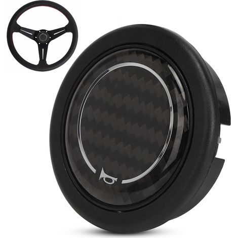 Kit de bouton-poussoir de klaxon en fibre de carbone pour volant Nardi à 6 boulons - Accessoire modifié pour voiture (1/5)