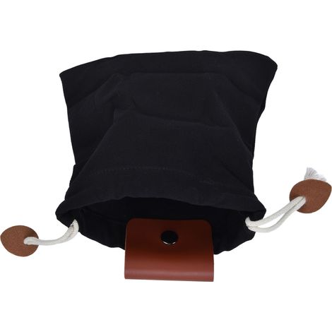 Sacoche de cueillette en toile PU et cuir noir, idéale pour la cueillette de fruits et le camping. (1/5)