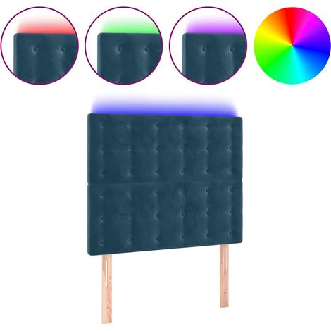 Maison Exclusive - Cabecero con luces LED terciopelo azul oscuro (1/5)
