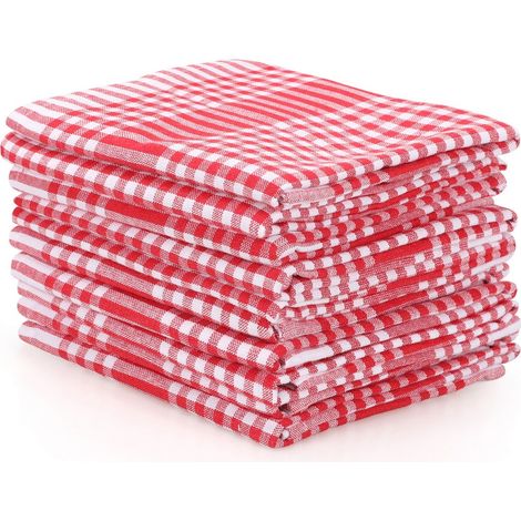 Juego de toallitas Set 100% Algodón Rojo Blanco 170 gr/m² (1/5)