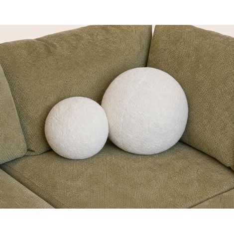 Joao - lot de 2 coussins boules en tissu bouclette - blanc (1/5)
