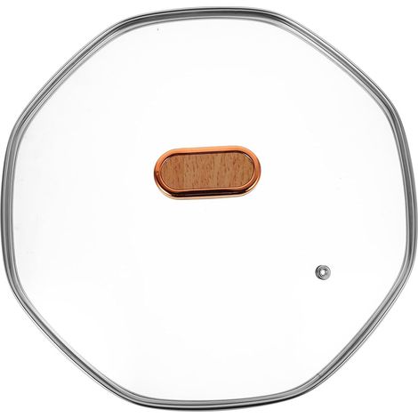 Couvercle de rechange octogonal en verre trempé de 32 cm, universel pour poêles et woks (1/5)